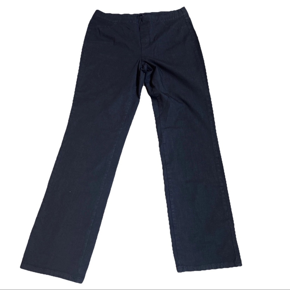 Isaac Mizrahi Live! Reg True Denim Dark Navy Pull On Pattern Trouser Pants 16T